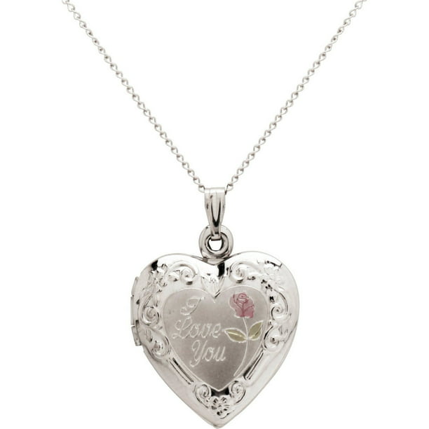 Sterling Silver Locket Jewelry Pendants & Charms Opens 18 mm 26 mm Faith Hope Love Heart Locket 